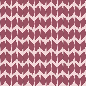 Chevrons - Red Brown on Oyster Pink