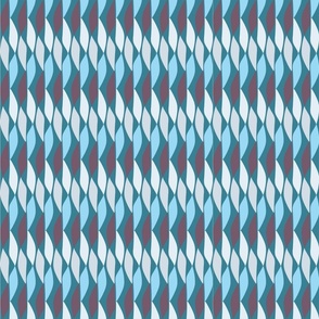 Twisted Ribbons  - Blue Multi on Aqua
