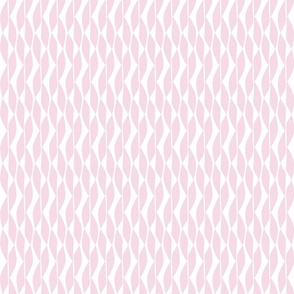 Twisted Ribbons - Blush Pink on White