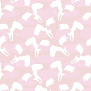 Soaring Eagles - White on Blush Pink Oyster Pink