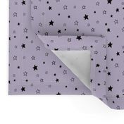 Tiny Black Stars on Lavender Purple