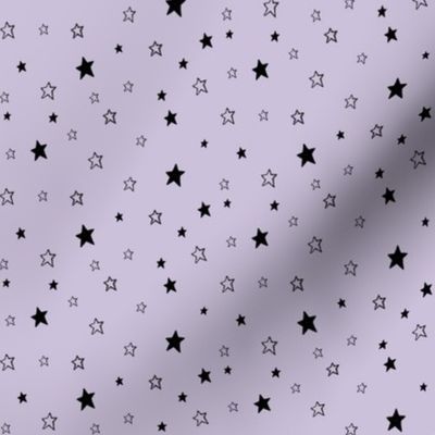 Tiny Black Stars on Lavender Purple