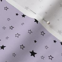 Tiny Black Stars on Lavender Purple