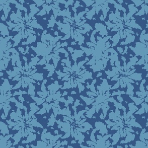 Distressed Flower - Mid Blue on Navy