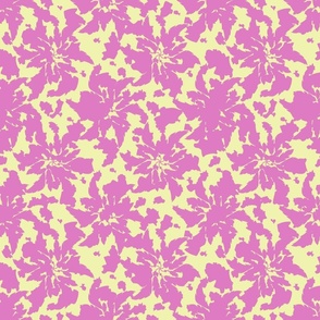 Distressed Flower - Pink on Yellow