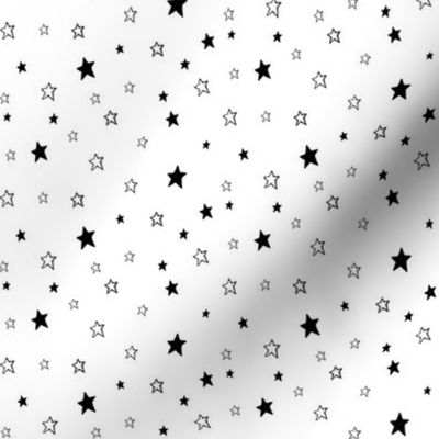 Tiny Black and White Stars on White