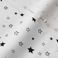 Tiny Black and White Stars on White