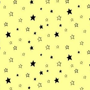 Charcoal Black Stars Sunshine Lemon Yellow