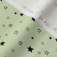 Tiny Black Stars on Green, Mint Chocolate Chip