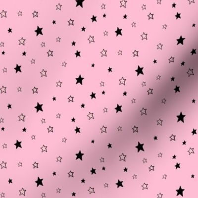 Tiny Black Stars on Pale Light Pink