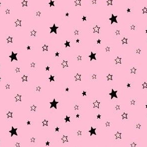 Tiny Black Stars on Pale Light Pink