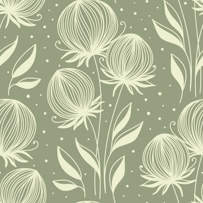 2371 Large - hand drawn abstract flowers
