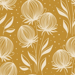 2374 Large - hand drawn abstract flowers
