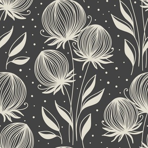 2378 Large - hand drawn abstract flowers