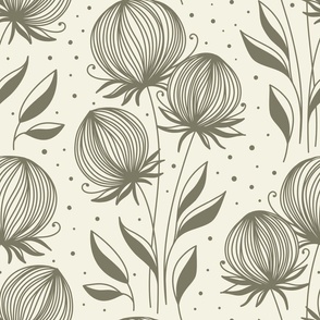 2380 Large - hand drawn abstract flowers