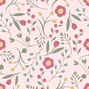 Floral - Ditzy Floral in Pink - Large