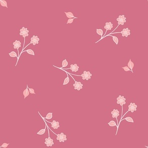 Floral -  ditzy flowers on pink - Large