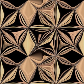 Black and gold abstract flowers