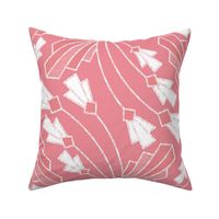 Art Deco Floral Twist - Girly Pink - Large Scale