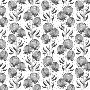 2379 Small - hand drawn abstract flowers