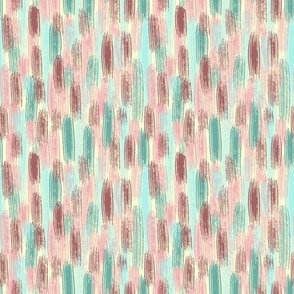 Pink, green, red, blue and turquoise textural paint strokes. Seamless pattern