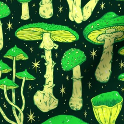 Deadly Mushrooms Neon Green