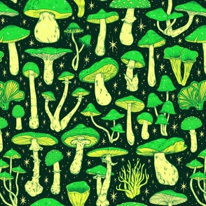 Deadly Mushrooms Neon Green