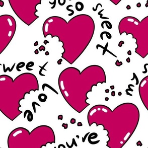 Funny Valentine Pink Hearts Pattern (MEDIUM)