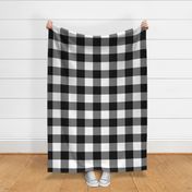 Large Black and White Rustic Cowboy Cabin Buffalo Check Plaid 4 inch