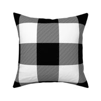 Large Black and White Rustic Cowboy Cabin Buffalo Check Plaid 4 inch