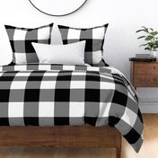 Mega Black and White Rustic Cowboy Cabin Buffalo Check Plaid 6 inch