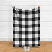 Mega Black and White Rustic Cowboy Cabin Buffalo Check Plaid 6 inch