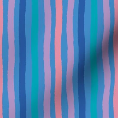 Pink, purple, teal and blue stripes
