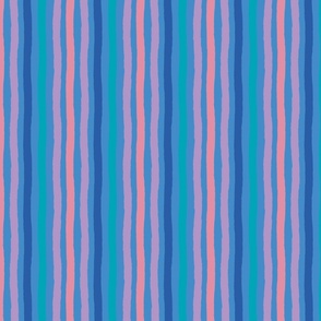 Pink, purple, teal and blue stripes