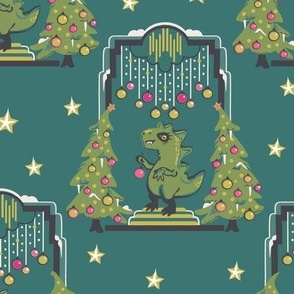 Dino Christmas Tree Teal