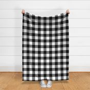 Classic Black and White Rustic Cowboy Cabin Buffalo Check Plaid 3 inch