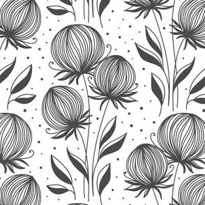 2379 Medium - hand drawn abstract flowers