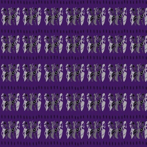 Ethnic Silhouette People On Purple