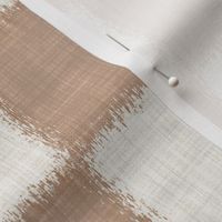 Textured Check - Large Scale - Beige and Sand - Linen Ikat fabric texture Checkers Checkerboard Warm Earth Tones