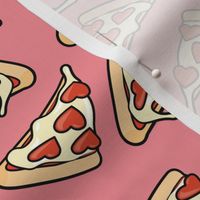 valentine's pizza by the slice - heart pepperoni slice - med pink - LAD22