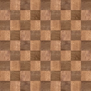 2 inch Light and Dark Wood Checkerboard Chess Pattern