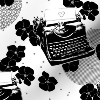 Black Flower Typewriters