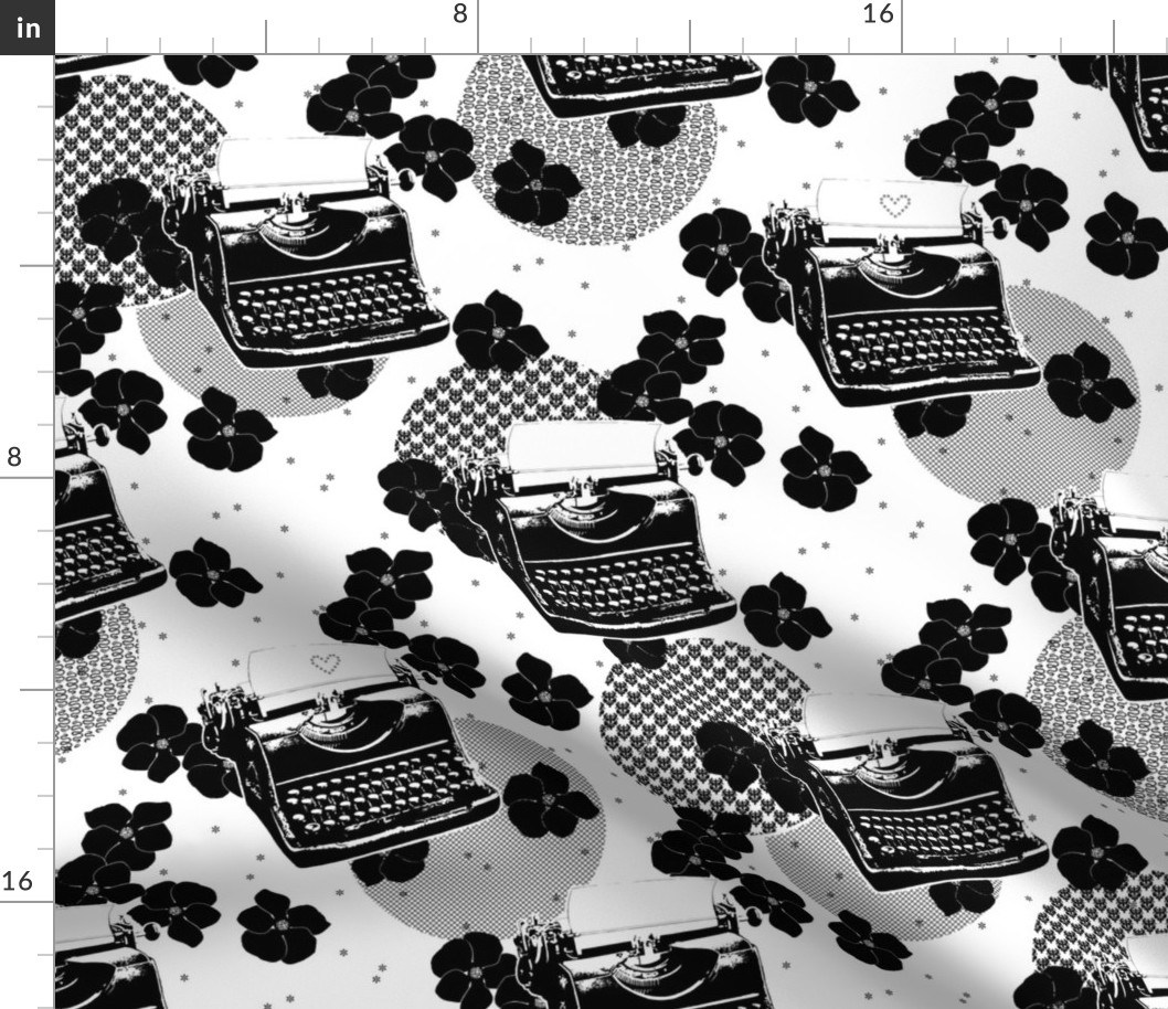 Black Flower Typewriters