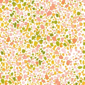 magic terrazzo coral green yellow orange large scale