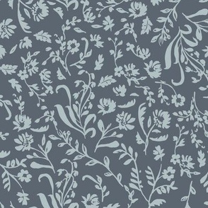 Ditsy Toile Floral - Navy