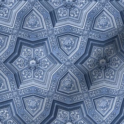 1888 Vintage Renaissance Pattern in Wedgewood Blue