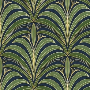 Art Deco Leaves in Gold - Regular Scale