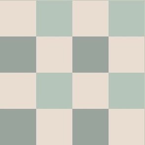 Large Blue and Cream Checkerboard (10.5" Fabric/12" Wallpaper)
