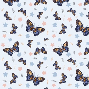 Gaggle of Butterflies - Pale Blue 