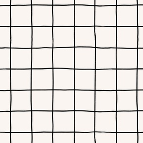 Black watercolor simple grid  with yellow dots on light background. Artistic geometric simple pattern.